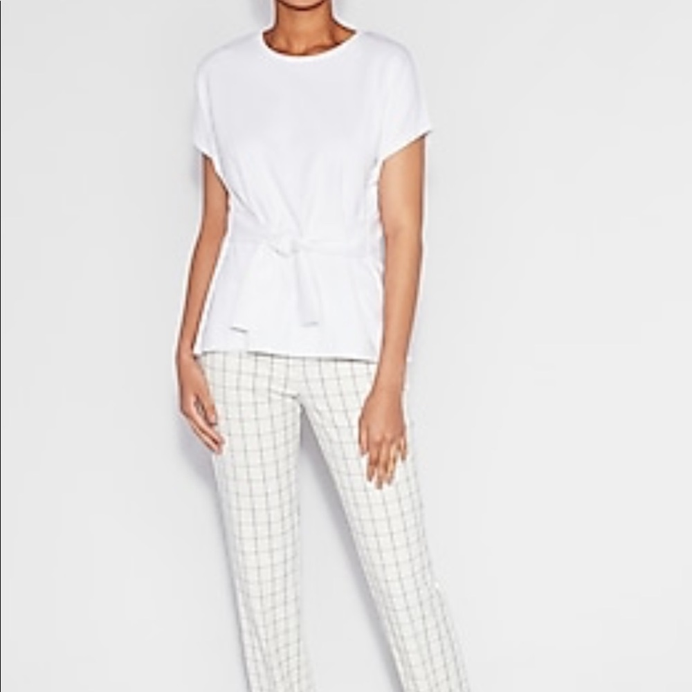 Express short sleeve tie waist top